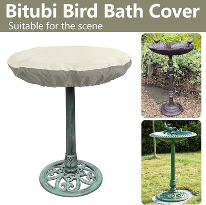 Bitubi Bird Bath Cover for 24" to 30" Diameter Bowl, Heavy Duty Waterproof 600D - Image 3