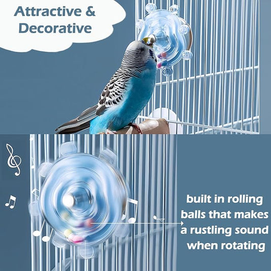 Bird Toys for Parakeets, Colorful Parakeet Toys Wheel, Interactive Spinner - Image 2