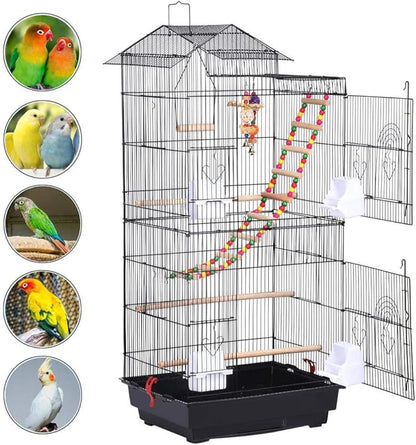 Yaheetech 39-inch Roof Top Large Flight Parrot Bird Cage - Image 6