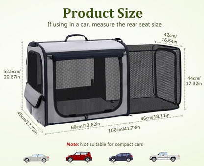 Pecute Dog Car Carrier Stable and Light Weight, Expandable Extra Space Dog - Image 9