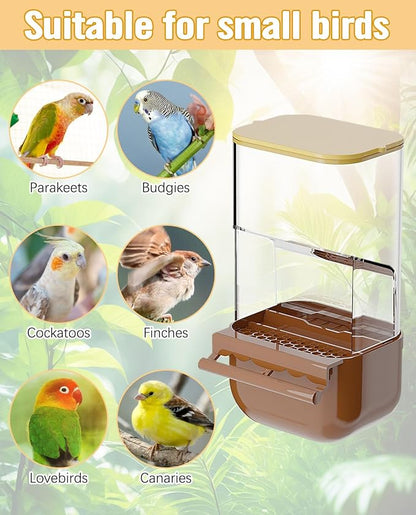 BNOSDM No Mess Bird Automatic Feeder Bird Cage Feeders Parrot Cage Accessories - Image 9
