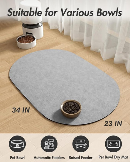 Absorbent Dog Food Mat-Dog Mat for Food and Water Bowl, Quick Dry Pet Food Mat - Image 7