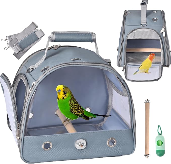 Bird Carrier Travel Cage with Stand, Small Bird Travel Carrier by FCQQYWZ