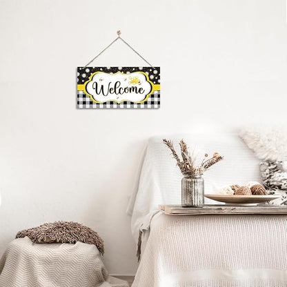 Daisy and Bee Welcome Sign, Rustic Daisy Summer Welcome Sign - Image 5
