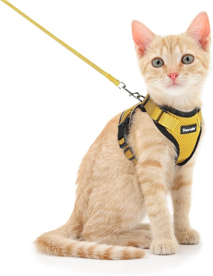 Dooradar Cat Harness and Leash Set, Escape Proof Safe Adjustable Kitten Vest by Dooradar