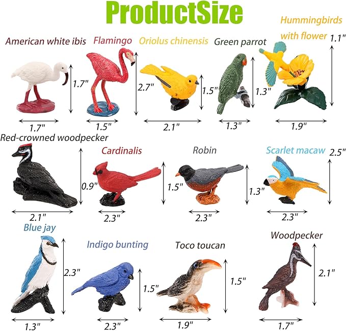 ZENFUN 29 Pieces Realistic Bird Animals Figurines, Mini Bird Model, Birds Cake - Image 3