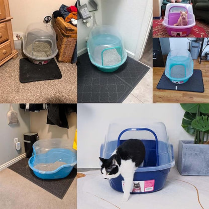 petphabet Covered Litter Box, Jumbo Hooded Cat Litter Box Holds Up to Two Small - Image 8