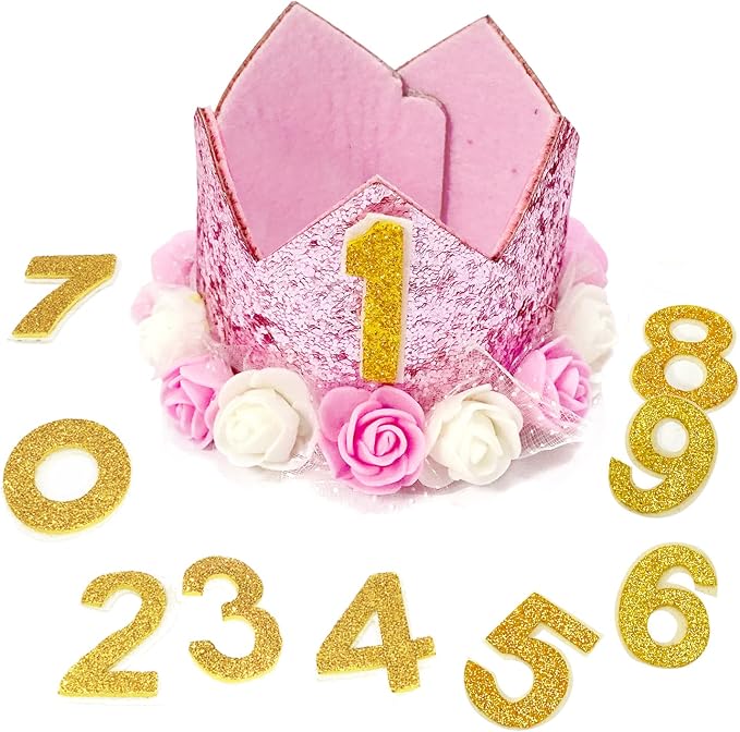 Pet Crown Dog Birthday Hat Reusable Birthday Party Crown Girl Cat Doggie by RIMOBUL