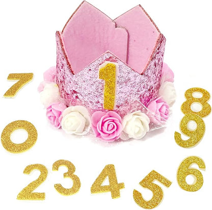 Pet Crown Dog Birthday Hat Reusable Birthday Party Crown Girl Cat Doggie by RIMOBUL