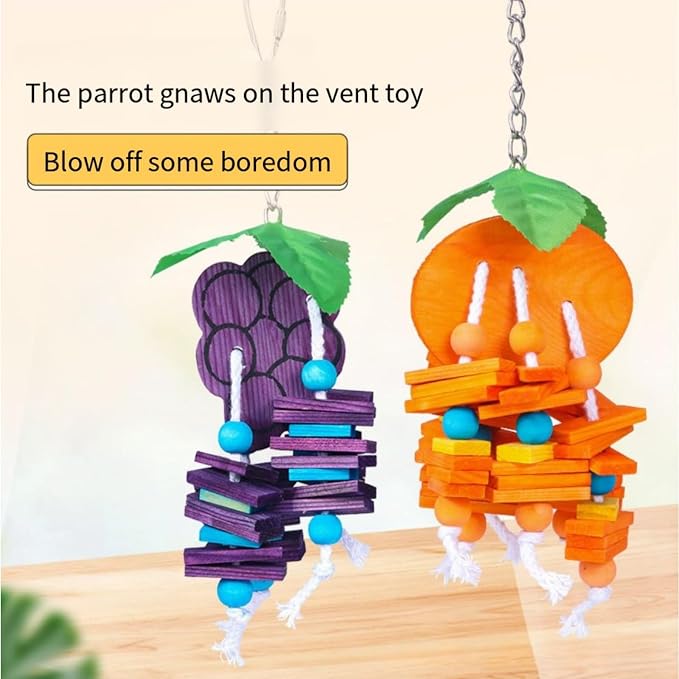 Natural Wood Parrot Toys Set of 6 Pieces - Image 5