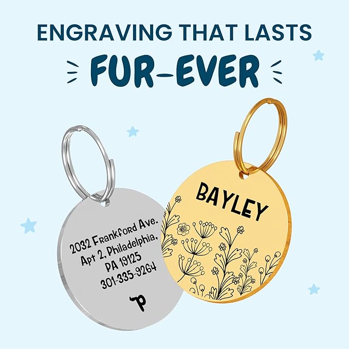 PawFurEver Custom Engraved Pet ID Tag – Personalized Dog Name Tag - Image 2