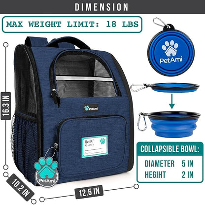 PetAmi Dog Backpack Carrier for Small Large Cat, Ventilated Pet Hiking Backpack - Image 2