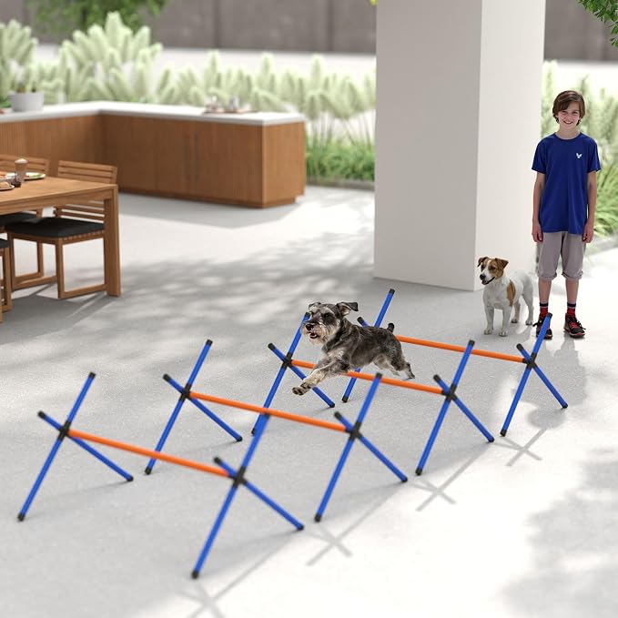 PawHut 4 Pieces Dog Agility Training Equipment, Dog Agility Course Backyard Set - Image 8
