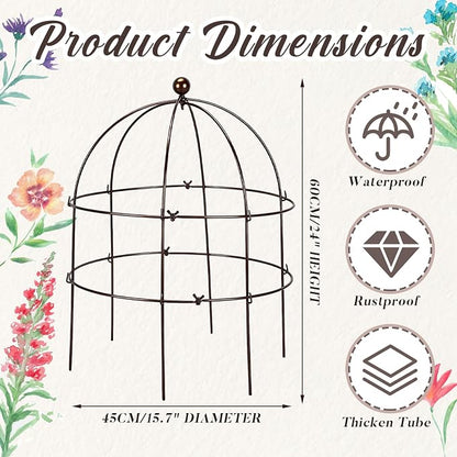 BreezeHug 3 Pack 24 H Peony Cage Climbing Plant Trellis Bird Cage Plant Support - Image 2
