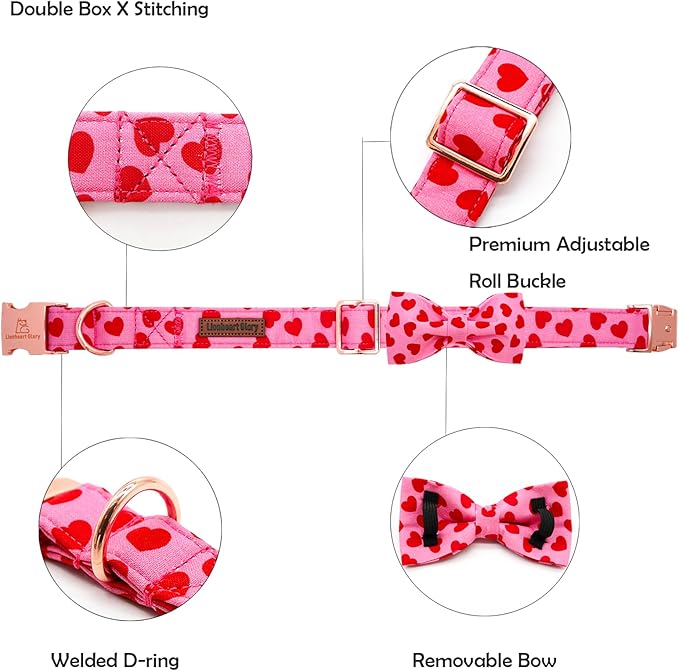 Lionheart glory Dog Bow Collar Valentine's Day Dog Collar - Image 2