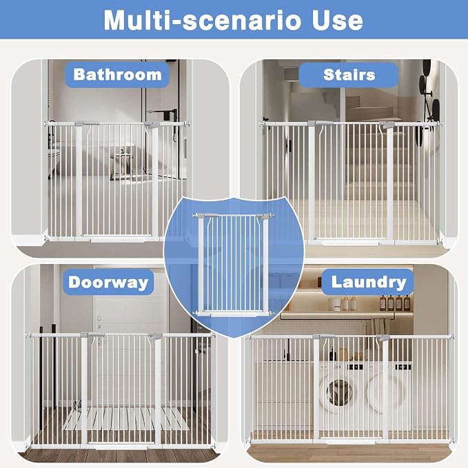 65.7"-72.2" Extra Wide Baby Gate, 40.5" Tall Dog Gate Indoor, Walk Through Pet - Image 8