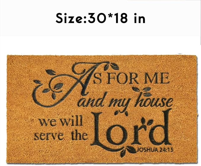 Coir Door Mat Outdoor Mats For Home Entrance, As FOR ME and My House We Will - Image 6