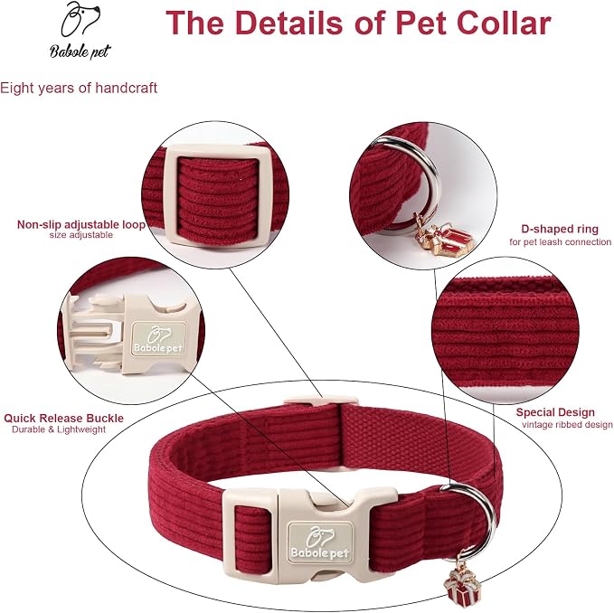 Cute Corduroy Dog Collar - Image 3