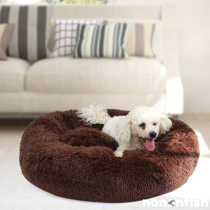 Calming Dog Bed for Medium Dogs Washable Donut 30 inches Anti-Slip Pet Bed - Image 6