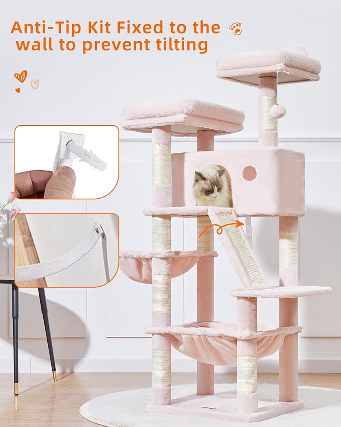 Taoqimiao Cat Tree 57.5-Inch, Cat Tower - Image 4