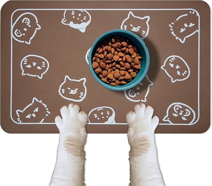 YCT Pet Cat Dog Food Mat, Non-Slip Super Absorbent, 18.1 x 11.8 inches by YCT