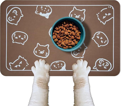 YCT Pet Cat Dog Food Mat, Non-Slip Super Absorbent, 18.1 x 11.8 inches by YCT
