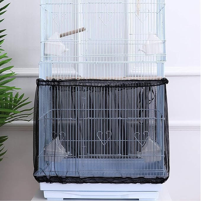 Bird Cage Seed Catcher, Large Airy Gauze Bird Cage Cover Guard, Adjustable - Image 7