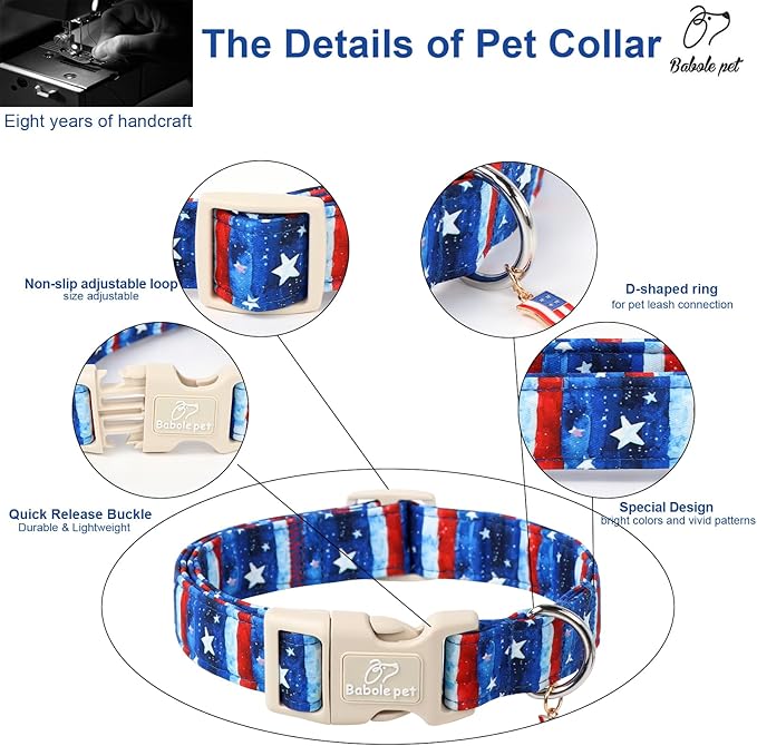 4th of July Dog Collar, Stars & Stripes Patriotic Dog Collars - Image 4