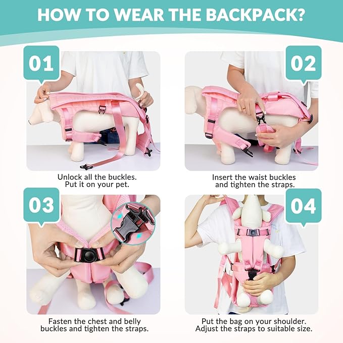 Dog Carrier Backpacks, Adjustable Dog Backpack Carrier, Legs Out Easy-fit Dog - Image 5