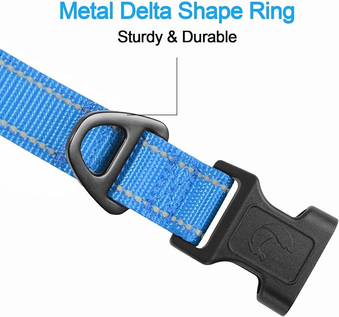 Joytale Reflective Dog Collar, Soft Neoprene Padded, Metal D-Ring, Nylon Pet - Image 3
