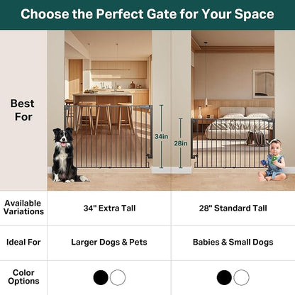 Cumbor 34" Extra Tall No Bottom Bar Baby Gate - Image 7