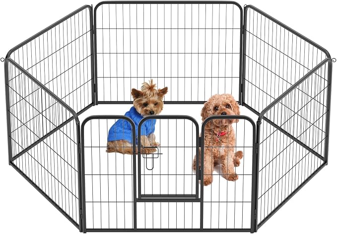 BestPet | Dog Playpen | 24 Inch, 6 Panels | Heavy Duty Metal Pet Exercise Pen | by BestPet