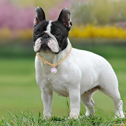 HOWWFALY Dog Collar and Cat Chain Necklace Stainless Steel Adjustable 18K Gold - Image 6