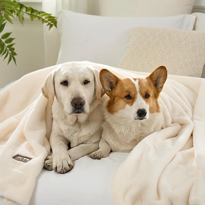 Luxury Faux Fur Throw Blanket for Couch, Ultra Soft Waterproof Pet Blanket - Image 3