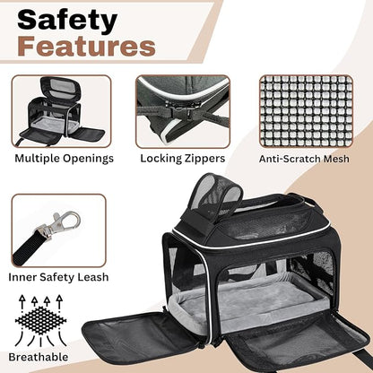 Airline Approved Top-Expanding Pet Carrier on Wheels- Rolling Carrier- Designed - Image 4