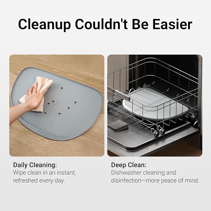 DownyPaws Cat Food Mats for Floors Waterproof, BPA Free Silicone Pet Feeding Mat - Image 9