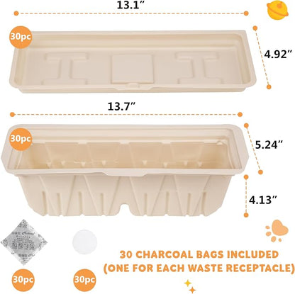 30 Packs Disposable Waste Receptacles Compatible - Image 2