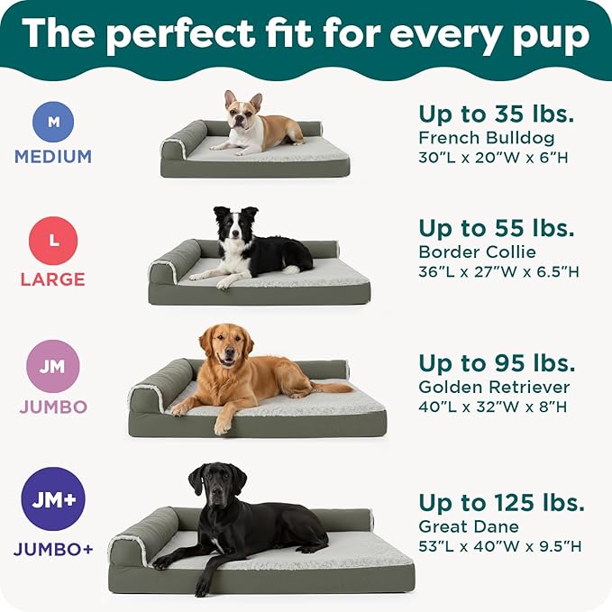 FurHaven Orthopedic Dog Bed for Large Dogs, L-Shaped Chaise Mattress, Egg Crate - Image 6