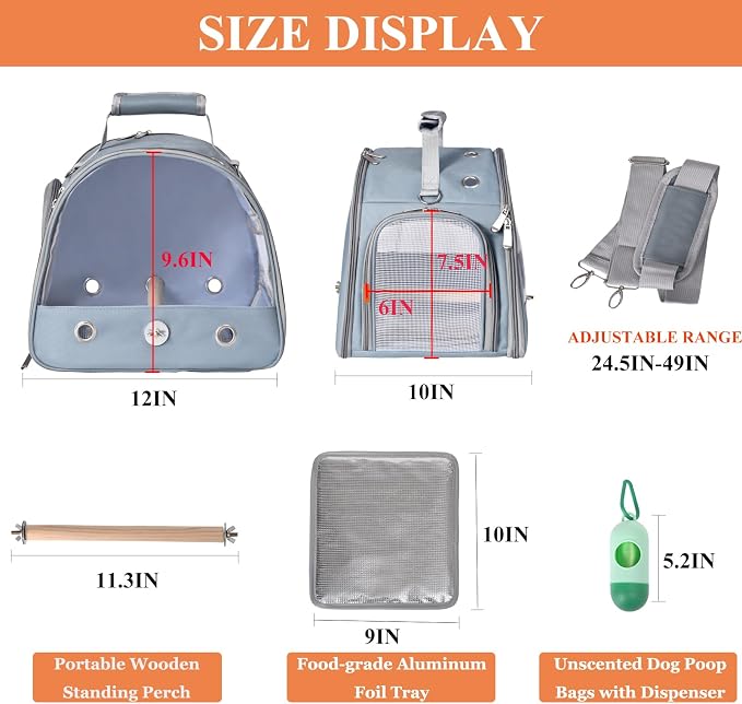 Bird Carrier Travel Cage with Stand, Small Bird Travel Carrier - Image 4