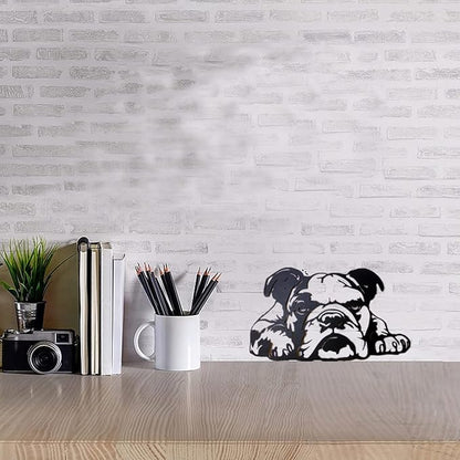 PHJYMXZSNA Black 3D Dog Head Decor Metal Bulldog Wall Sculpture Unique Modern - Image 4