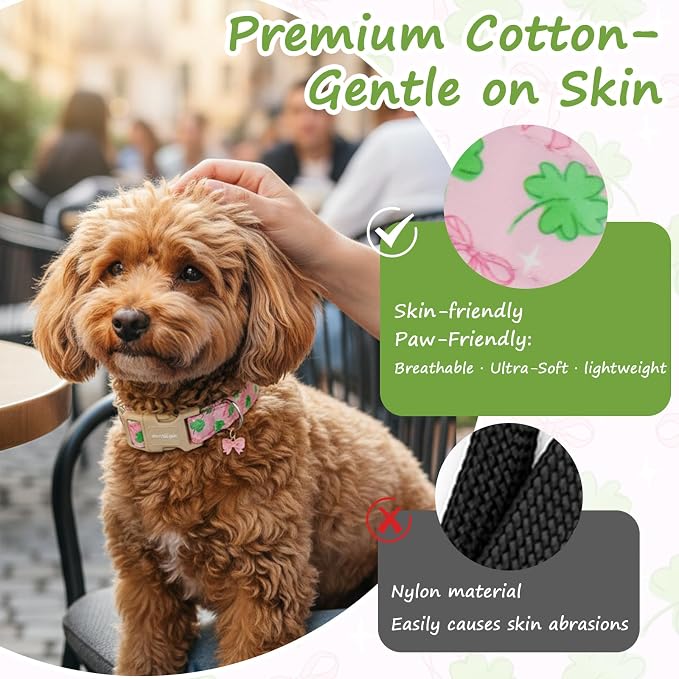 St. Patrick's Day Dog Collar, Adjustable Spring Cotton Collars Gifts - Image 4