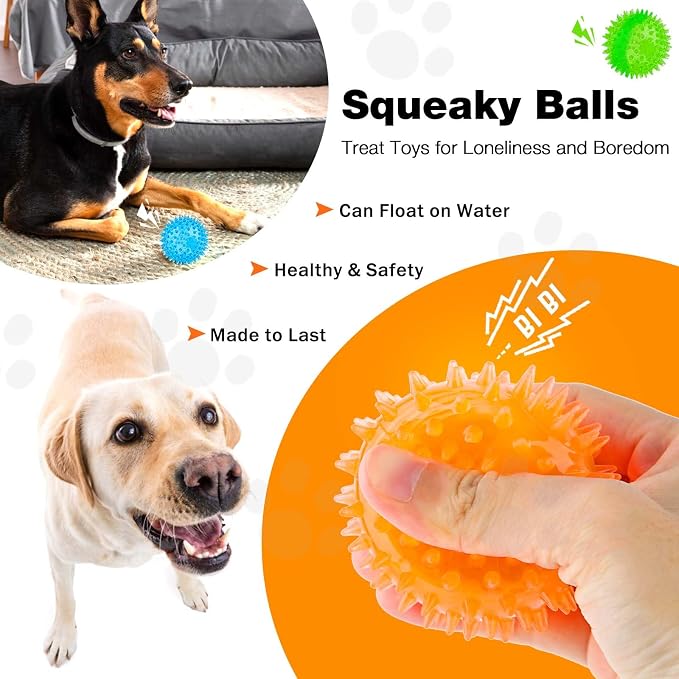 Puppy Toy 2.5” Squeaky Dog Balls Toys and Spikey Dog Ball - Image 4