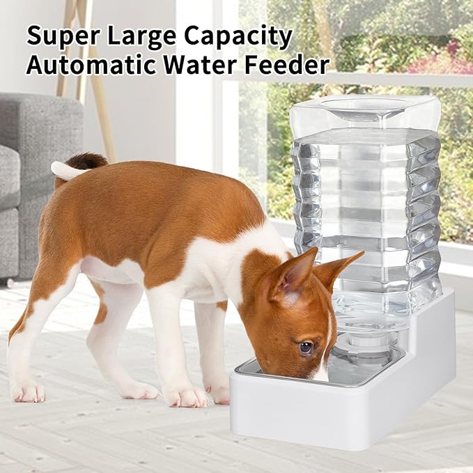 Automatic Dog Water Dispenser: White 9L Stainless Steel Gravity Feeder - Image 4