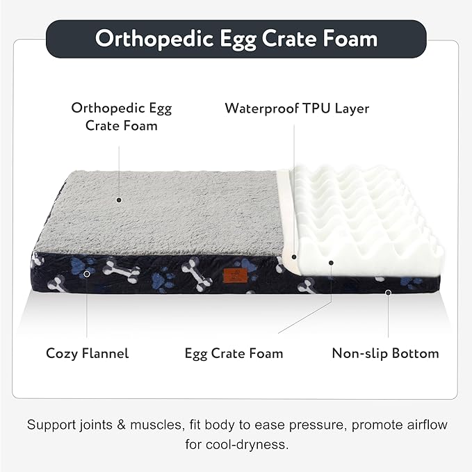 Waterproof Orthopedic Dog Bed for Extra Large Dogs 41x27x4 Inch - Image 2