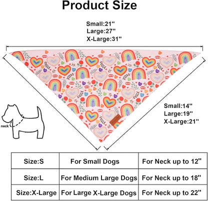 PTDECOR Rainbow Dog Bandanas Pride Day Dog Scarf Reversible Triangle LGBT+ - Image 4