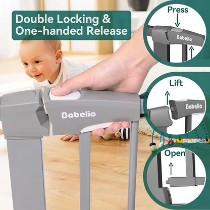 BABELIO 36" Tall Baby Gate, 26-40" Wide Auto Close Pet Gate, PressGuard C5 - Image 3