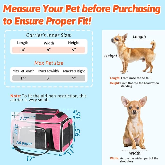 Petskd Top-Expandable Pet Carrier 17x11x9.5 Inches Alaska Airline Approved - Image 3