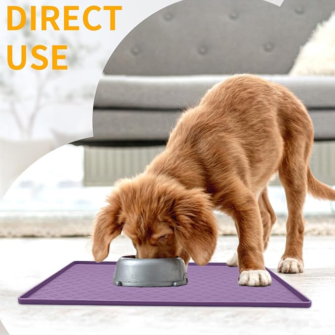 Ptlom Dog Food Mat Anti-Slip Pet Bowl Mats - Image 3