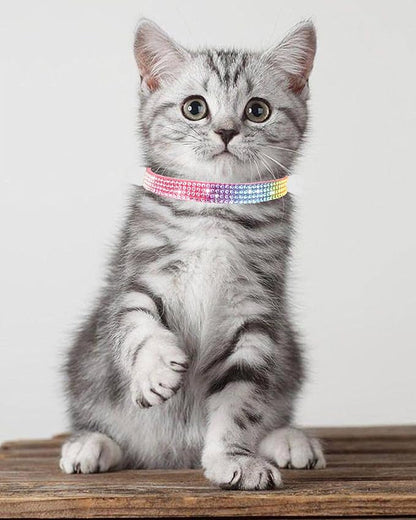 Cat Collars for Girl Cats with Rhinestone Soft Velvet, Breakaway Cat Collars - Image 2