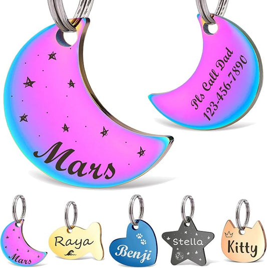 Anavia Small Size Dog Cat ID Tags, Small/XS Personalized Color Plated Stainless by Anavia